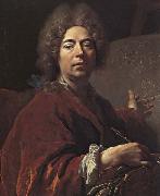 Nicolas de Largilliere Self-Portrait Painting an Annunciation oil painting artist